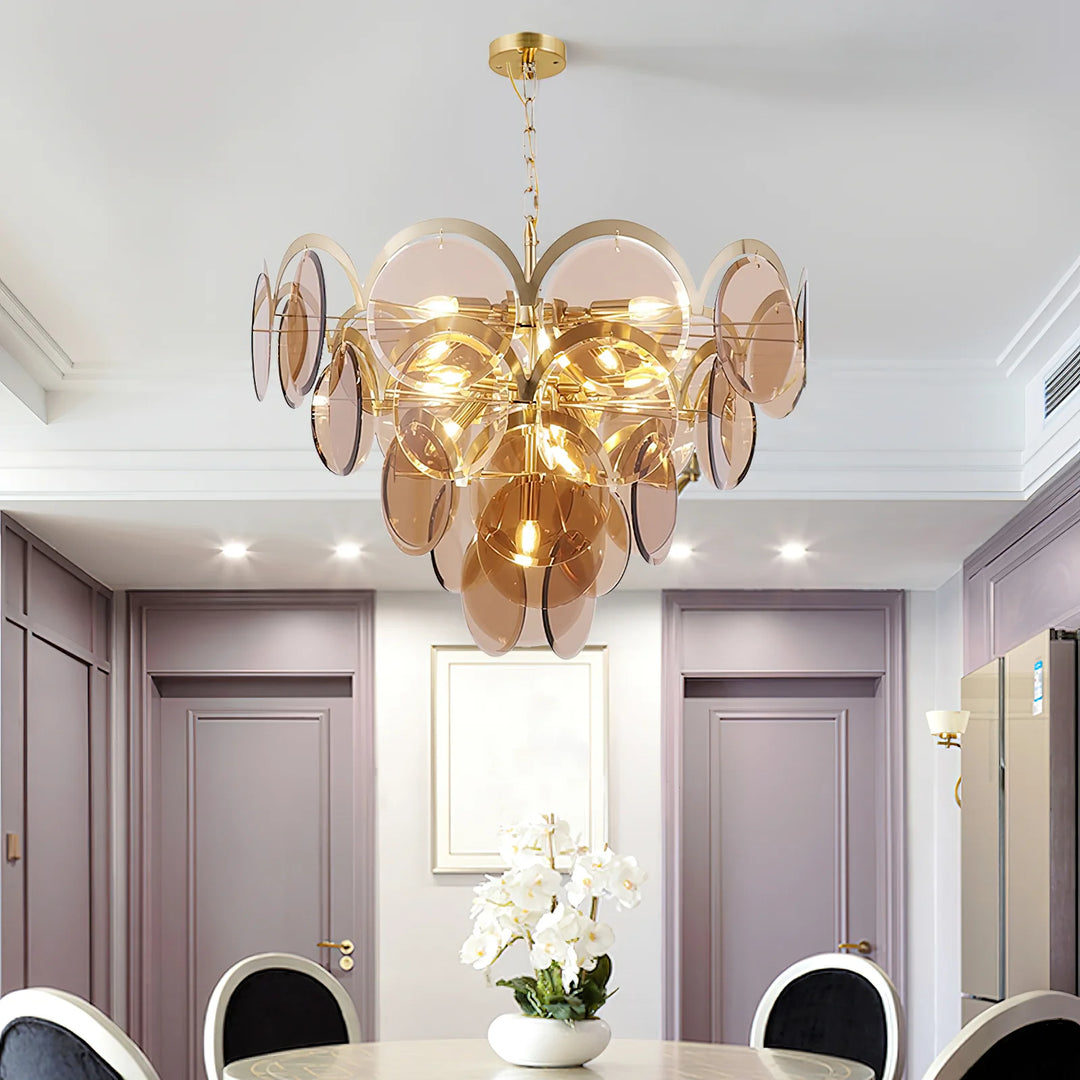 Vistosi Smoked Glass Disc Chandelier 1