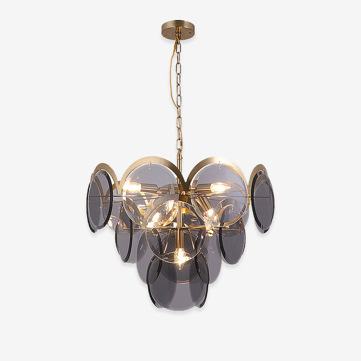 Vistosi Smoked Glass Disc Chandelier 13