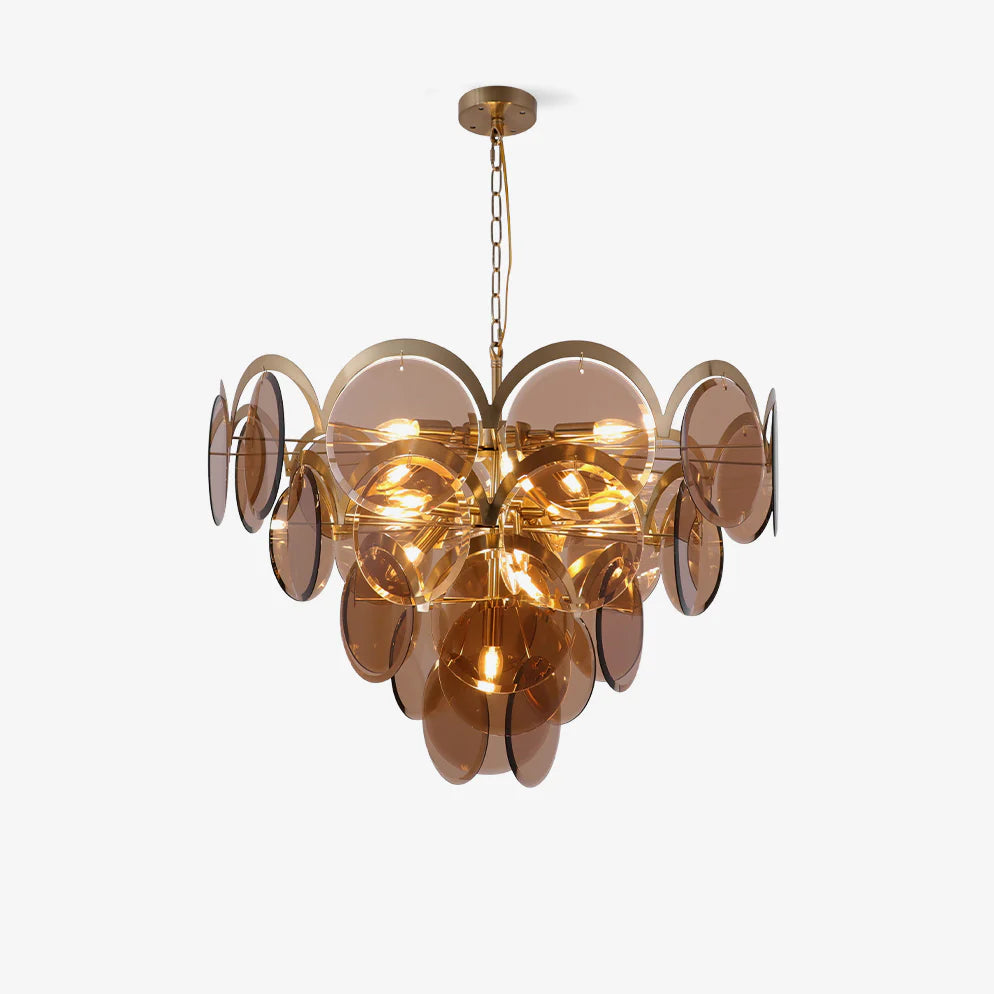 Vistosi Smoked Glass Disc Chandelier 14