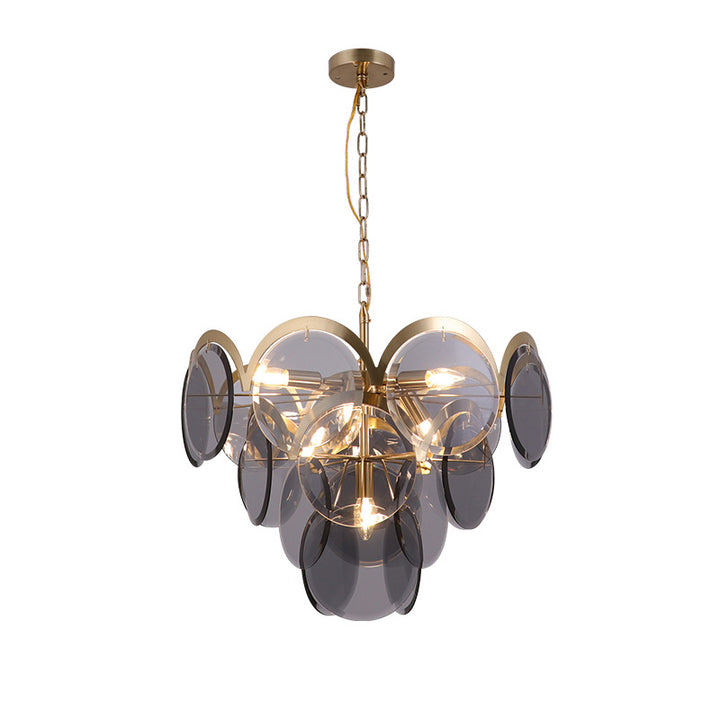 Vistosi Smoked Glass Disc Chandelier 15