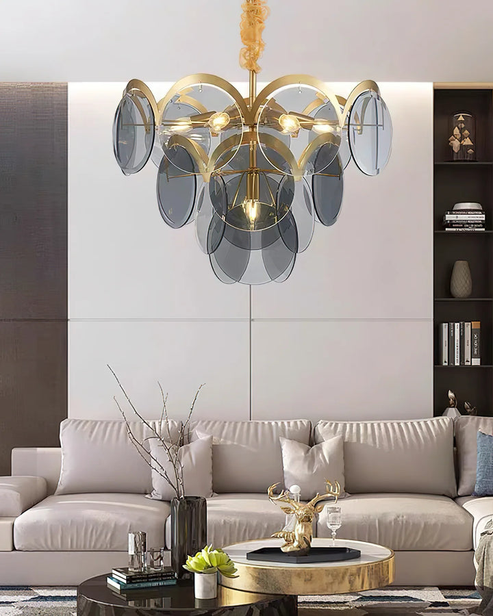 Vistosi Smoked Glass Disc Chandelier 2