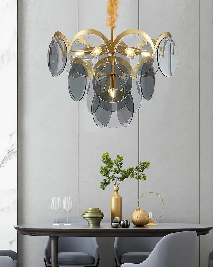 Vistosi Smoked Glass Disc Chandelier 3