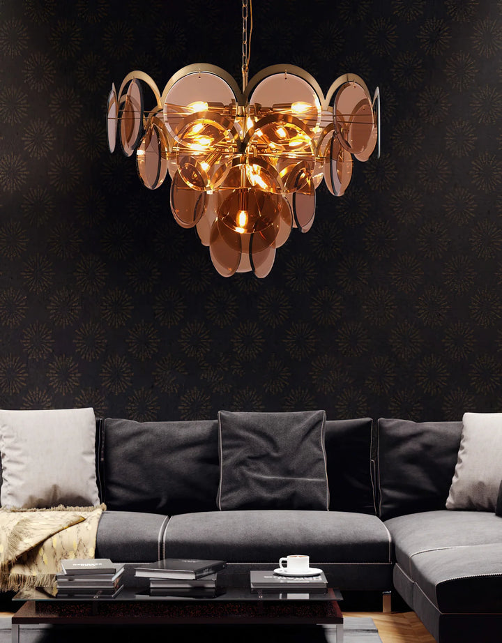 Vistosi Smoked Glass Disc Chandelier 4