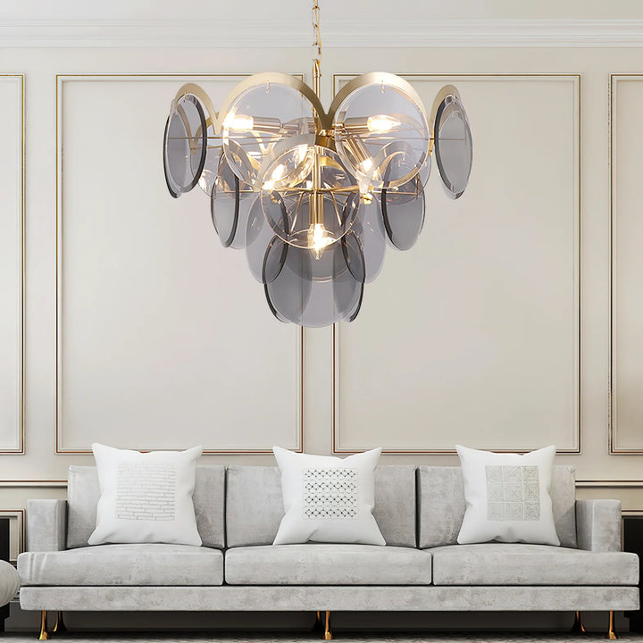 Vistosi Smoked Glass Disc Chandelier 5