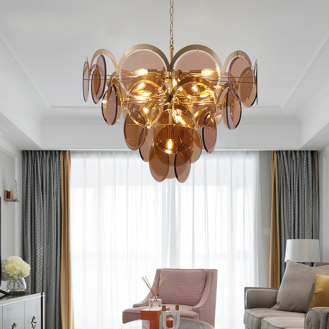 Vistosi Smoked Glass Disc Chandelier 7