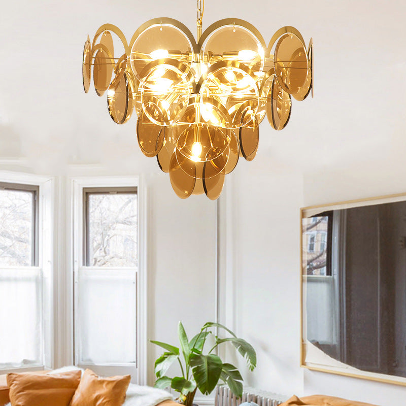 Vistosi Smoked Glass Disc Chandelier 8