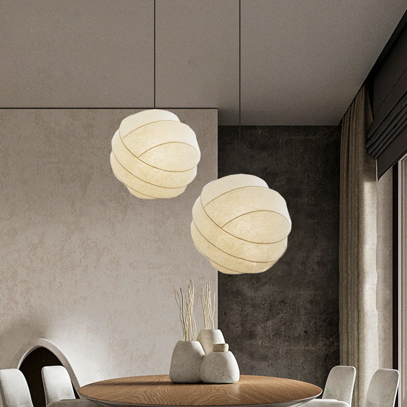 Wabi-sabi Silk Ball Pendant Light