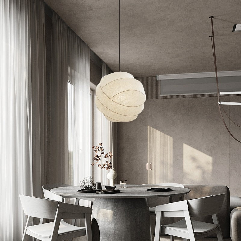 Wabi-sabi Silk Ball Pendant Light