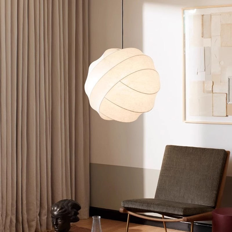 Wabi-sabi Silk Ball Pendant Light