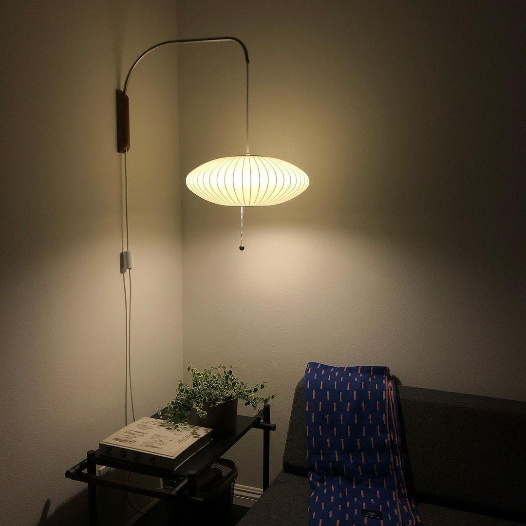 Wabi-sabi Silk Wall Lamp in living room