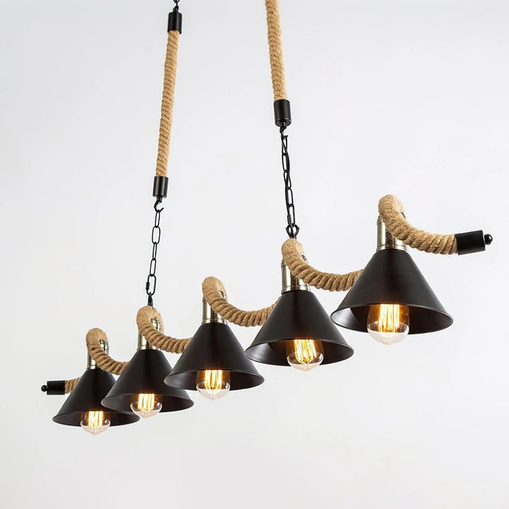 Wavy Hemp Rope Chandelier 18