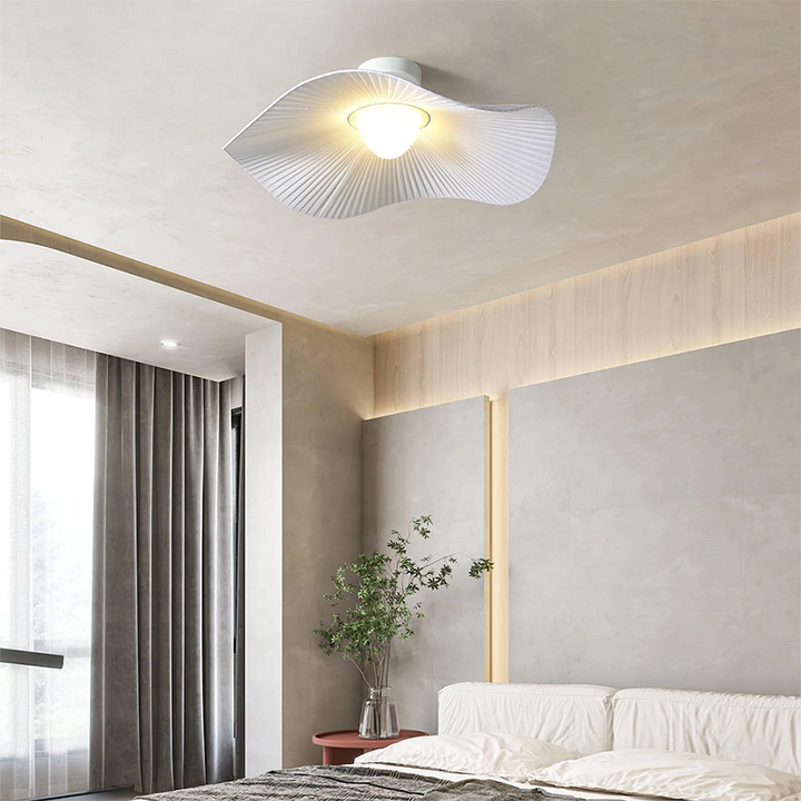 Wavy Pleated Ceiling Lamp in bedroom
