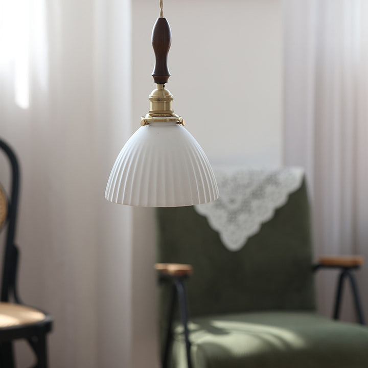 Witte keramische hanglamp