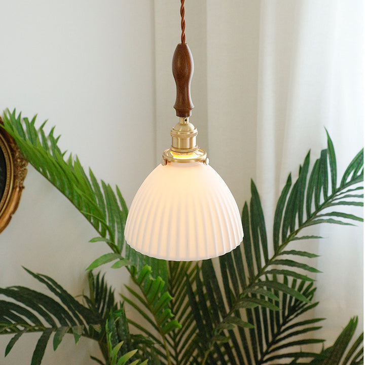 Witte keramische hanglamp