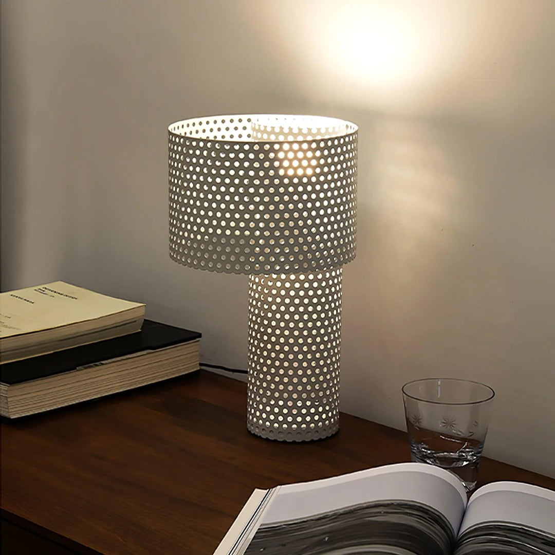White Grid Table Lamp-12