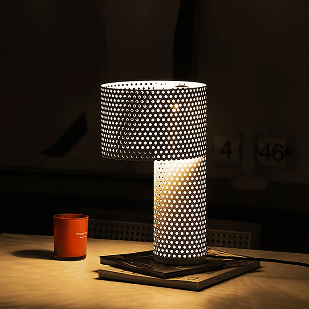 White Grid Table Lamp-14