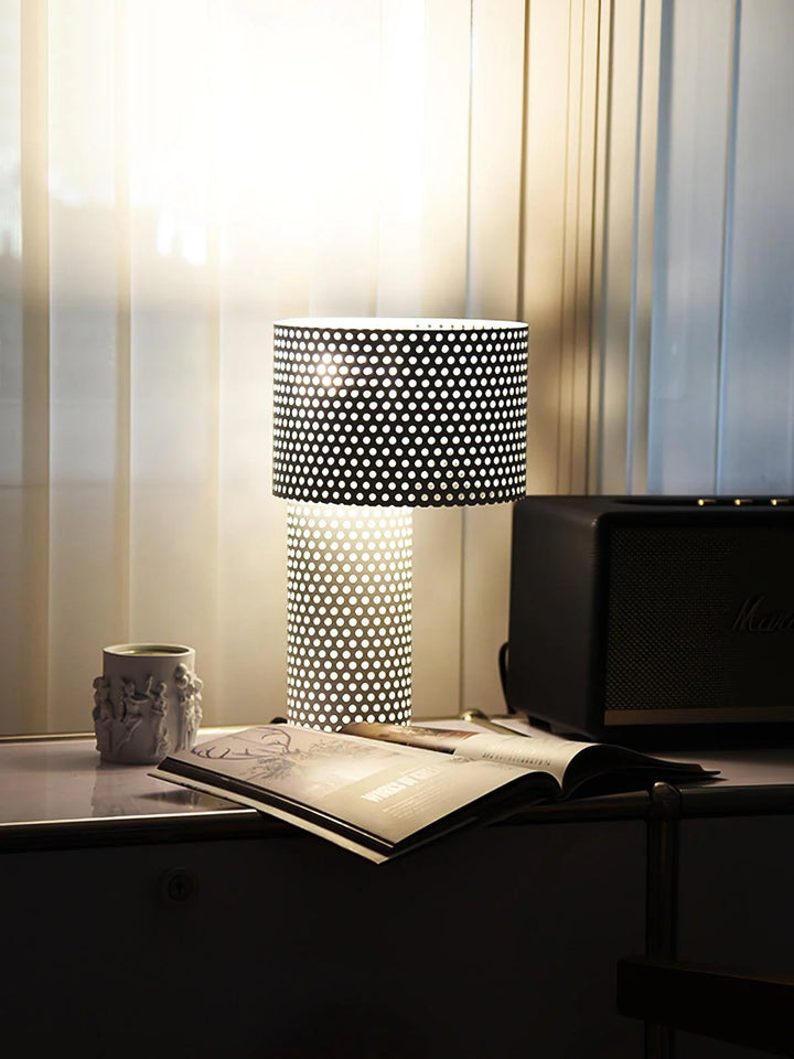 White Grid Table Lamp-19