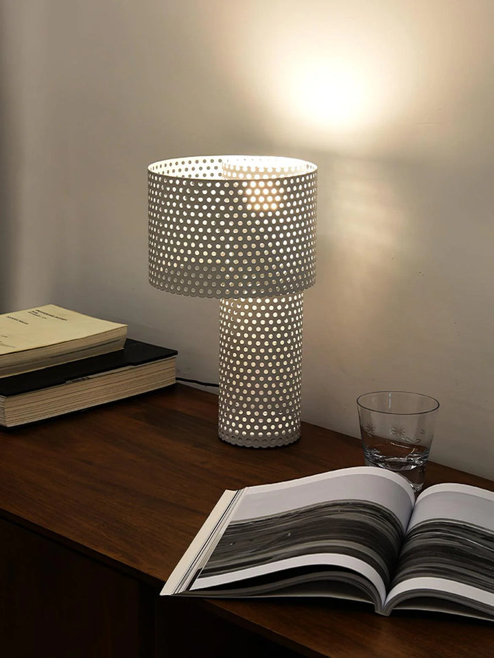 White Grid Table Lamp-20