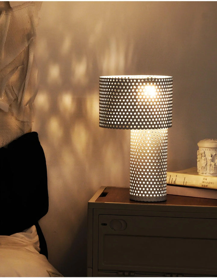 White Grid Table Lamp-26