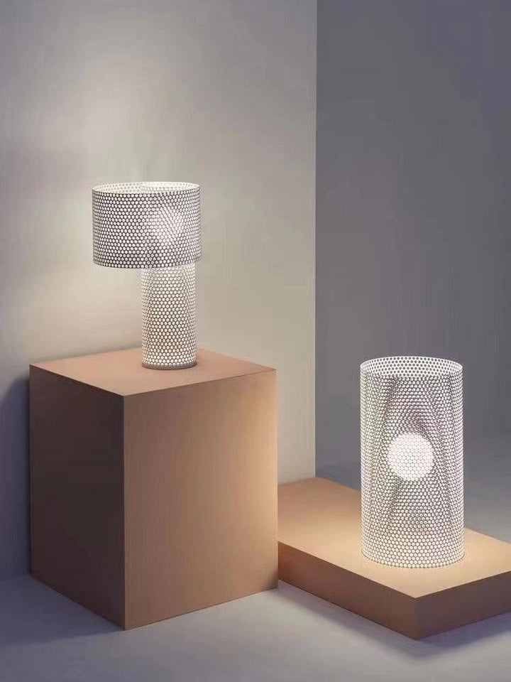 White Grid Table Lamp-28