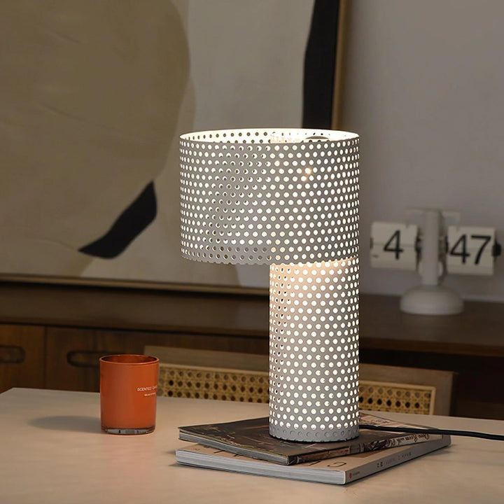 White Grid Table Lamp-6