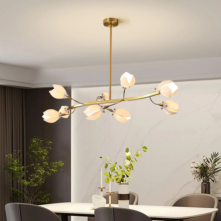 White Porcelain Magnolia Chandelier 11