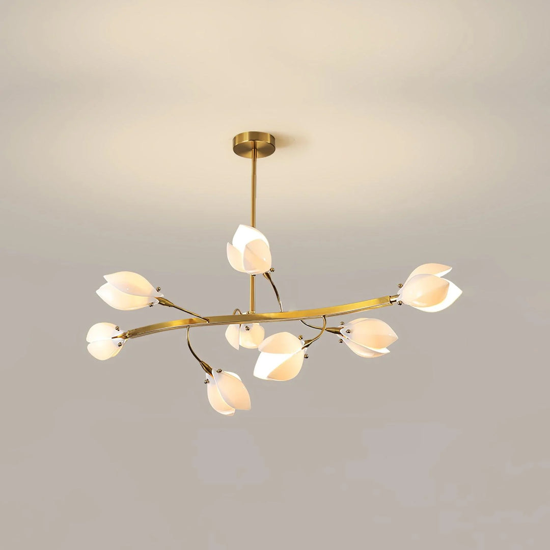 White Porcelain Magnolia Chandelier 15