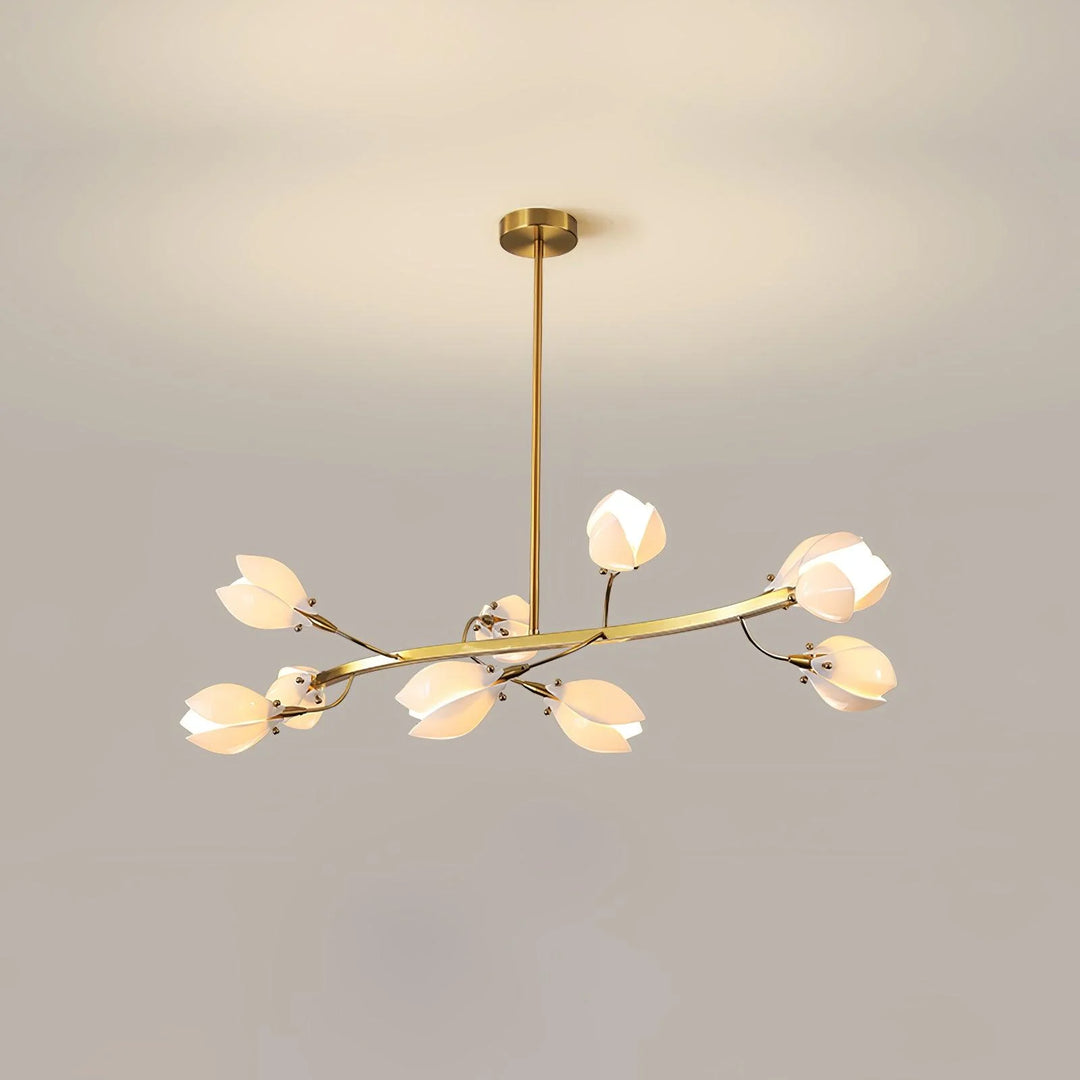 White Porcelain Magnolia Chandelier 16