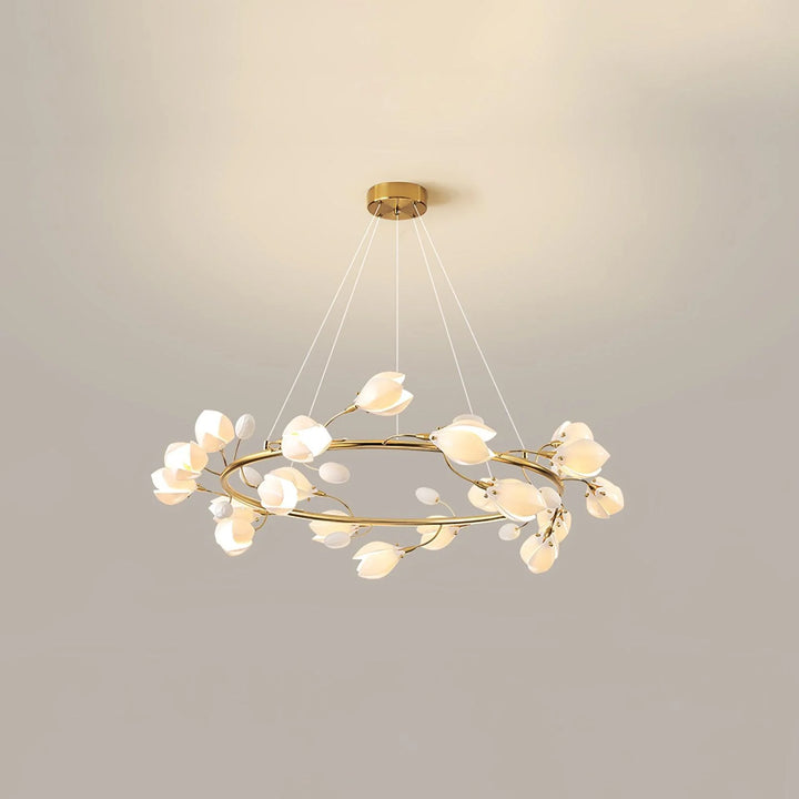 White Porcelain Magnolia Chandelier 19