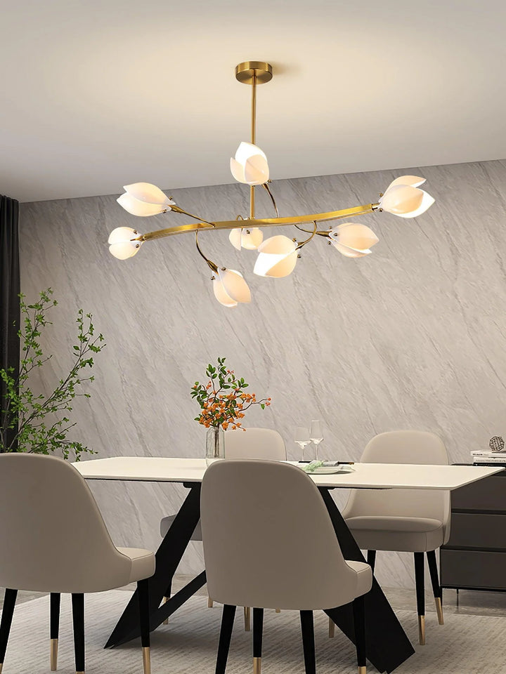 White Porcelain Magnolia Chandelier 2