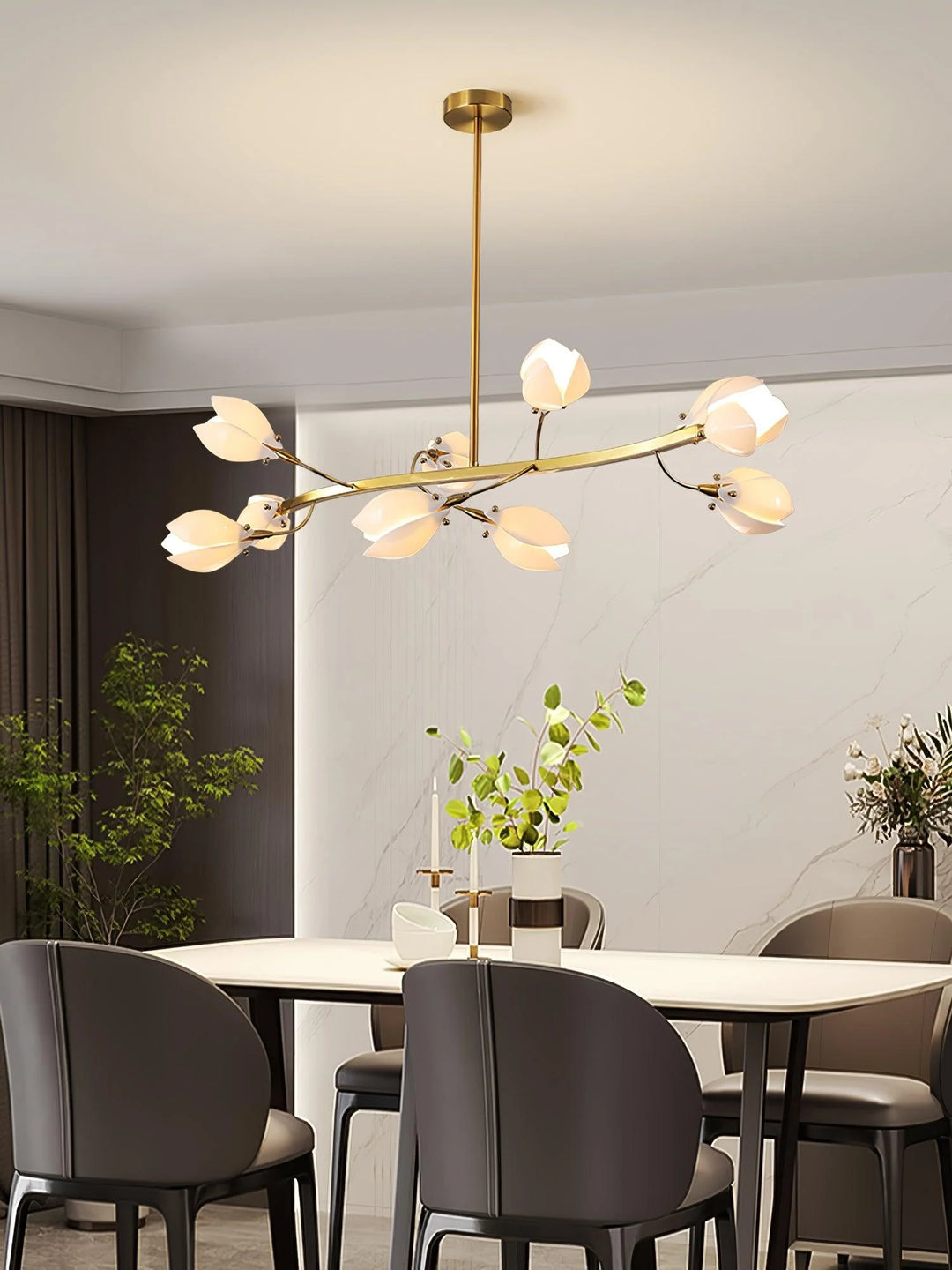 White Porcelain Magnolia Chandelier 3