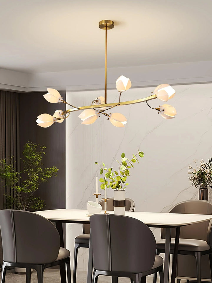 White Porcelain Magnolia Chandelier 3