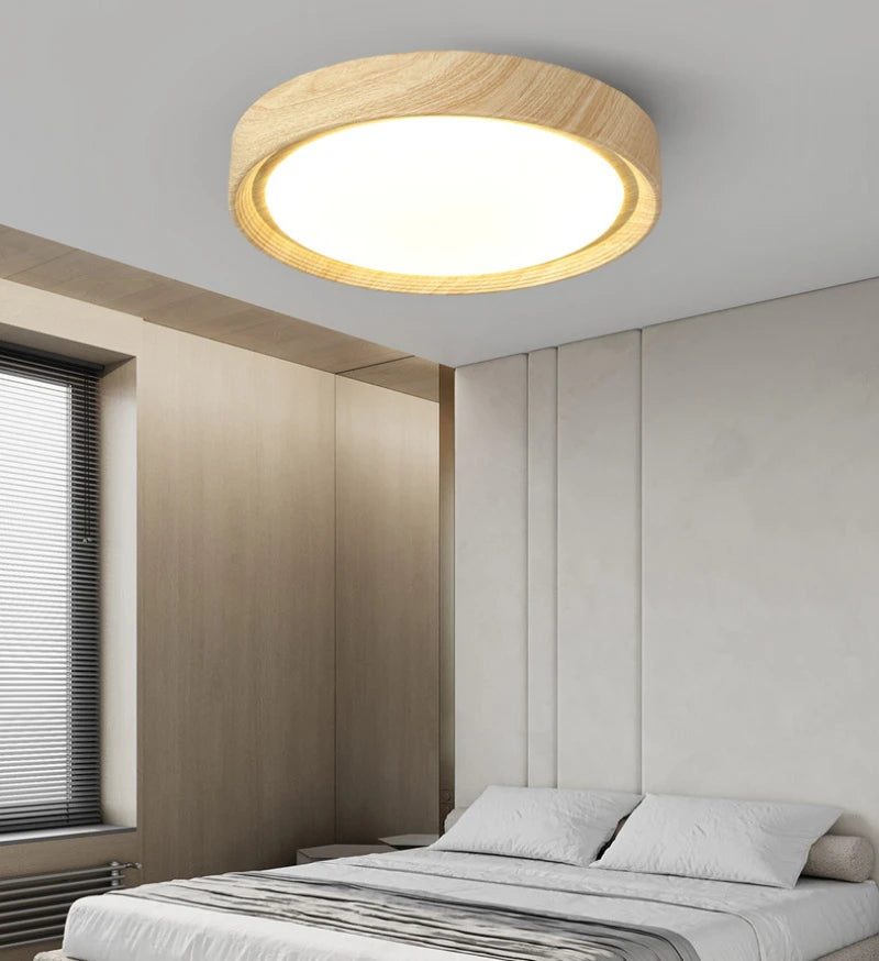 Wood Grain Disc Ceiling Light