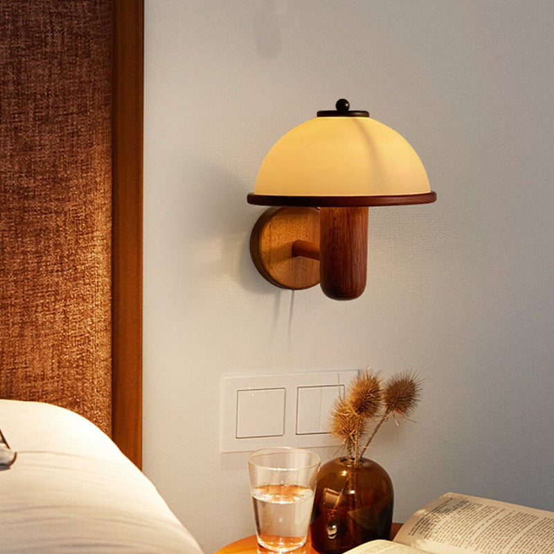 Wood Mushroom Wall Lamp E