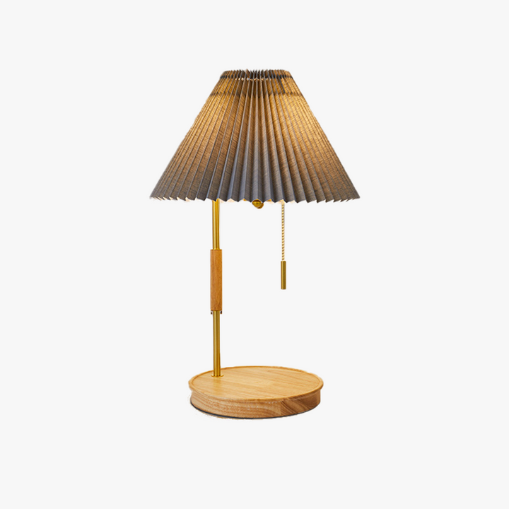 Wood Retro Table Lamp with wood and gray color