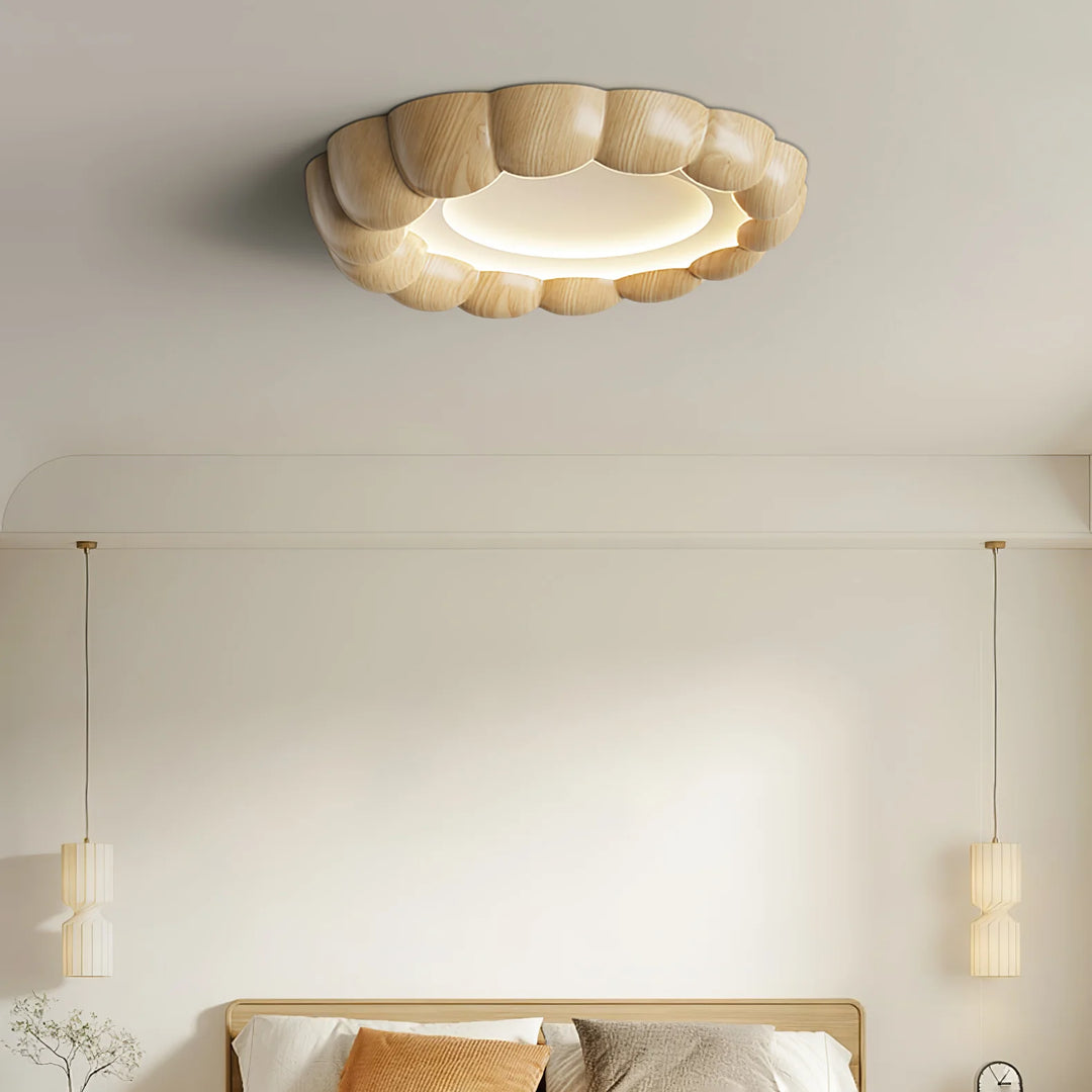 Wood Ripple Ceiling Lamp
