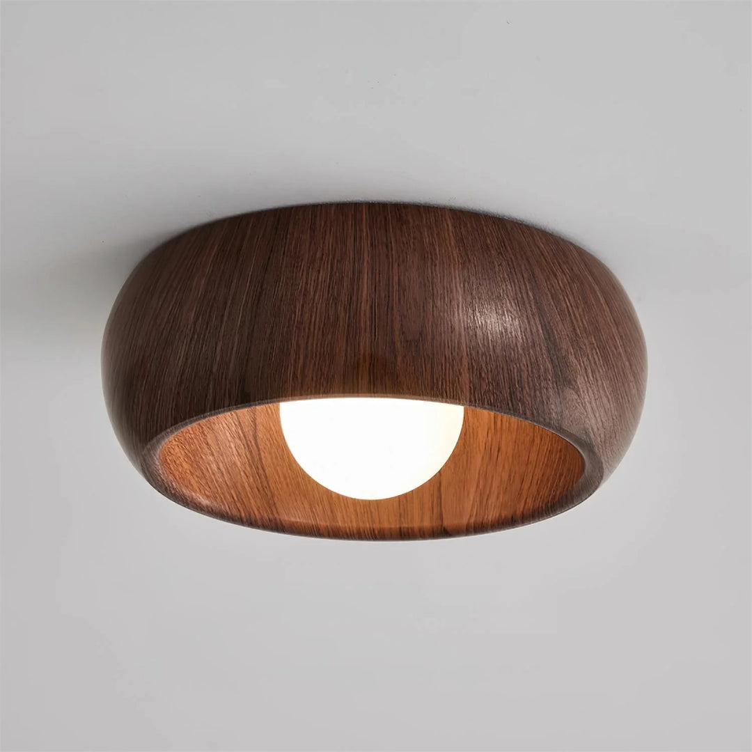 Wooden Bowl Ceiling Lamp