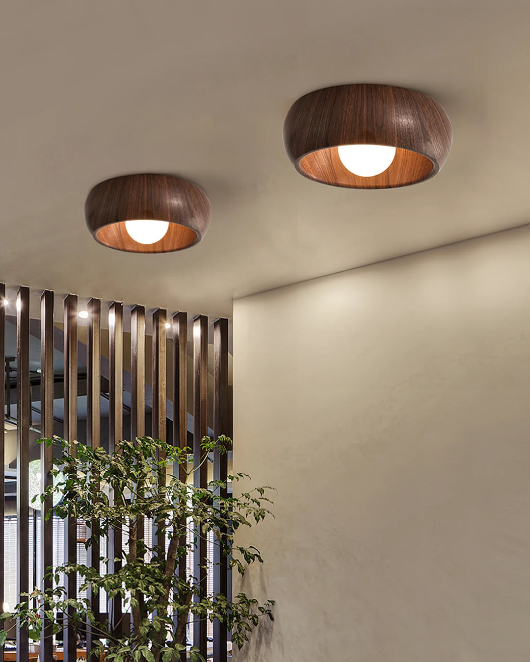 Wooden Bowl Ceiling Lamp