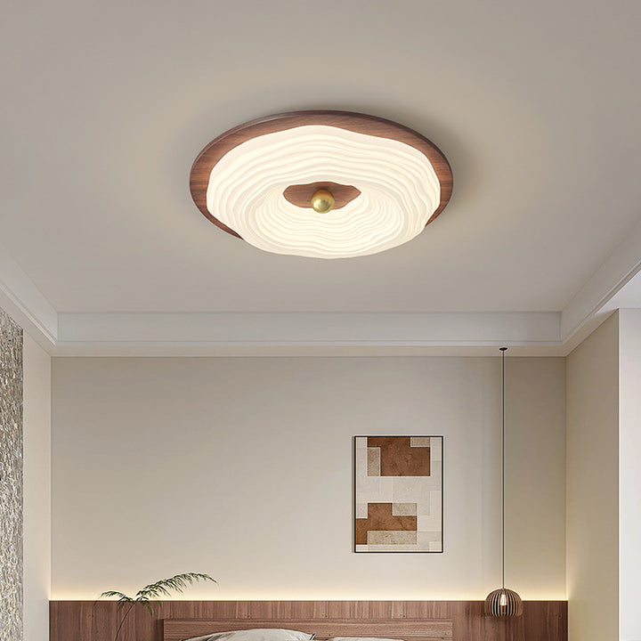 Wooden Donut Ceiling Lamp