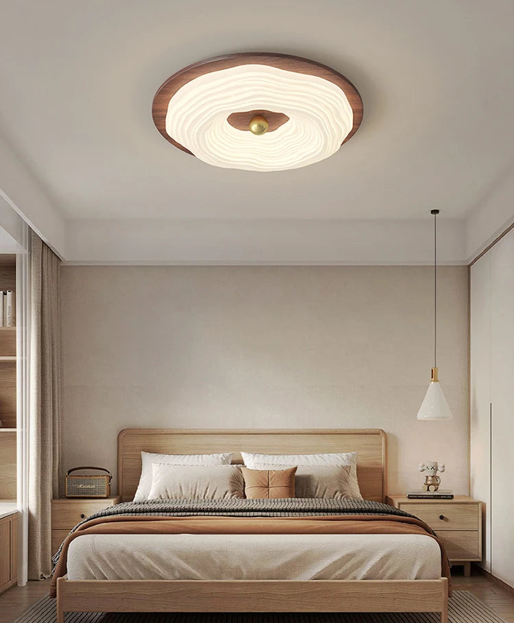 Wooden Donut Ceiling Lamp