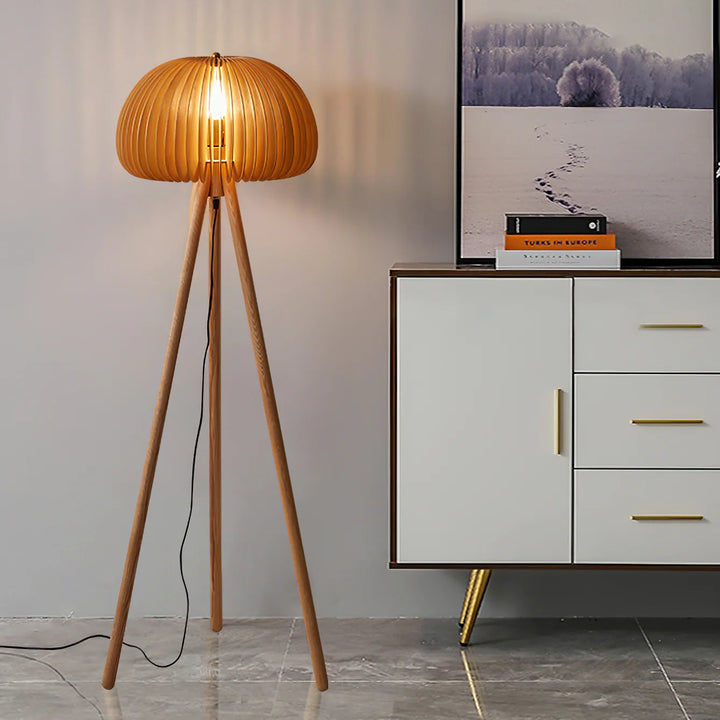 Wooden Pumpkin Floor Lamp 3