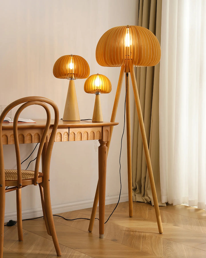 Wooden Pumpkin Floor Lamp 9